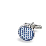 Round Enamel Grid Cufflinks