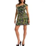 Armani Exchange One Shoulder Ruffle Dress