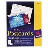 Avery 5889 Color Laser Postcards, 4 x6, White, 2 Cards per Sheet, 80/pack