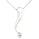 Search : Diamond Teardrop Pendant in 14k White Gold (HI/SI2-I1)