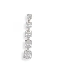 MMA Silver - Rhodium Plated Graduated Square CZ Slide