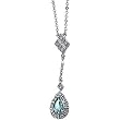 14K White Gold Aquamarine and Diamond Necklace
