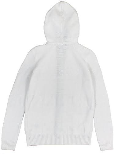 Tommy Hilfiger Women's Hooded Knit Cardigan Sweater Large Bright White