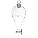 Chemglass CG-1742-06 Glass Squibb Style Separatory Funnel, with 4mm PTFE Stopcock, 1000mL Capacity
