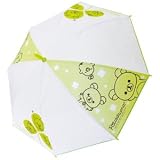キャラクター雨具　POE傘　リラックマ　「クローバー柄　ホワイト×グリーン　55ｃｍ」 ホワイトクローバー