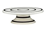 Premier Housewares 21.8 Dia x 6.8 cm Cake Stand, Black Stripe
