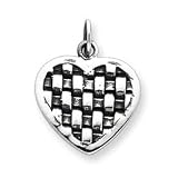 Sterling Silver Antiqued Heart Charm