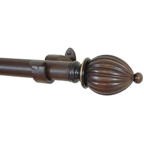 Drapery Window Curtain Rod Drapery Rod 18 Inch-48 Inch Kamrak Roman Bronze