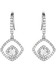 Jewelplus 3/4 ct tw Diamond Earrings 14K White Pair 3/4 Ct Tw