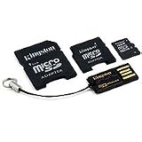 Kingston Mobility Kit - 16 GB microSDHC Flash Memory Card with SD and miniSD Adapters + USB Reader MBLYG2/16GB