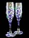 Grapes & Vines Design - Hand Painted - Matching Set of Toasting Flutes - 6 oz.