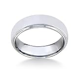 Tungsten Carbide Band with Raised Shiny Center(7mm)