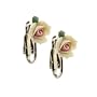 Bridal Ivory Porcelain Rose Clip Earrings