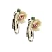 Bridal Ivory Porcelain Rose Clip Earrings