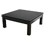 Modern Glass Top Square Coffee Table (Black with Black Glass) (15"H x 3"W x 35"D)