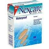 Nexcare Waterproof Bandages Transparent Adhesive, Assorted Sizes - 20 Bandages / Box