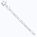 Sterling Silver 10 inch Hollow Polished 3-Dimensional CZ (Cubic Zirconia) Star Anklet - 10 inch