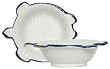 Stoneware Pottery Distressed Blue and White Turtle Bowl 5 1/4"D 1 1/4"H Set of 4