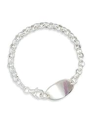 Sterling Silver 6 Inch Rolo/Polished Oval Childrens ID Bracelet