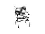 Meadowcraft Barcelona Wrought Iron Metal Arm Spring Patio Dining Chair Chocolate Finish