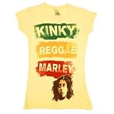 BOB MARLEY - Kinky - Yellow Women's / Girls Extra Long Body Vintage T-shirt (Girlie / Babydoll)