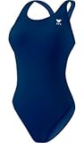TYR Sport Women's Solid Maxback Swim Suit,Navy,38