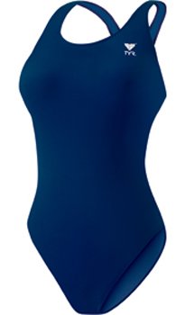 TYR Sport Women's Solid Maxback Swim Suit,Navy,38