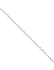 14k White Gold 30in .90mm Solid Polished Franco Necklace Chain. Metal Wt- 4.69g
