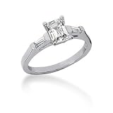 .50 CT D SI1 EMERALD DIAMOND SOLITAIRE 14K WHITE GOLD