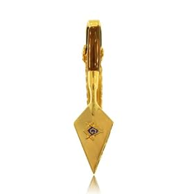 Mens Electroplated Gold Masonic Trowel Tie Clip by 