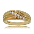Mens Diamond Ring Wedding Band in 14K Yellow Gold