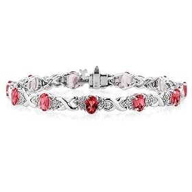 14k White Gold Diamond and Ruby Bracelet by 