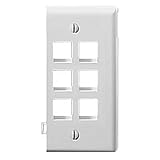 Leviton 40816-BW Sectional Wall Plate, 6-Port QuickPort End Section, White