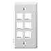 Leviton 40816-BW Sectional Wall Plate, 6-Port QuickPort End Section, White