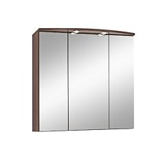 Held M�bel Next 3D Bogen-Spiegel Spiegelschrank 3 t�rig, 2 Einlegeb�den 70 / 69 / 20 cm