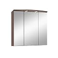 Held M�bel Next 3D Bogen-Spiegel Spiegelschrank 3 t�rig, 2 Einlegeb�den 70 / 69 / 20 cm