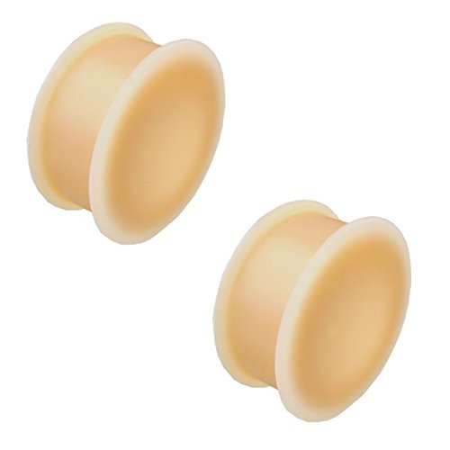 Pair of Silicone Hider Plug Version 1: 0g, Wearable Length: 5/16