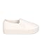 Breckelles DH58 Women Leatherette Quilted Round Toe Platform Slip On Sneaker - White