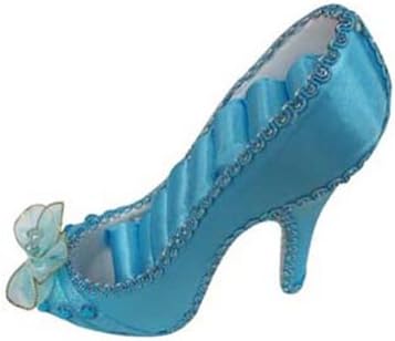 Satin Flower Shoe Ring Display HW214 (Turquoise)