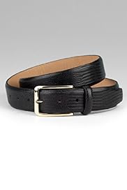 Leather Rectangular Buckle Textured Belt
