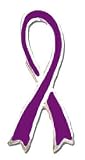 Solid Sterling Silver Awareness Ribbon - Purple