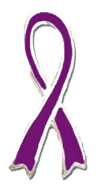 Solid Sterling Silver Awareness Ribbon - Purple