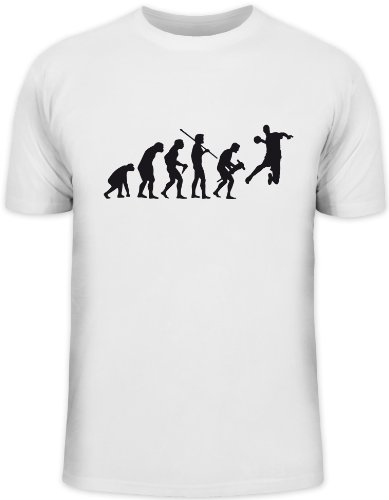 Shirtstreet24, EVOLUTION HANDBALL, EM WM Sport Funshirt, Größe: XL, weiß