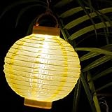 8 Inch Solar Powered Lantern - Yellow