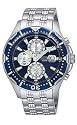 Pulsar Men's Alarm Chronograph Silver-Tone Stainless Steel Watch #PF3681