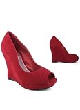 31oW 02DL L. SL160  Peep Toe Imitation Suede Wedge