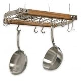 Review Stacks and Stacks  / Hanging Pot Rack (Wood/Brushed Chrome) (24