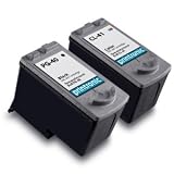 Canon PG-40 & Canon CL-41 Compatible Remanufactured 0615B009 Combo Pack - 1 Black & 1 Color Ink Cartridges