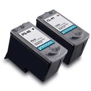 Canon PG-40 & Canon CL-41 Compatible Remanufactured 0615B009 Combo Pack - 1 Black & 1 Color Ink Cartridges