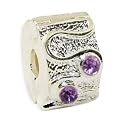 LovingtheBead © Locking Clip Lilac Gem-Set Slide-on & Slide-Off Charms & Beads